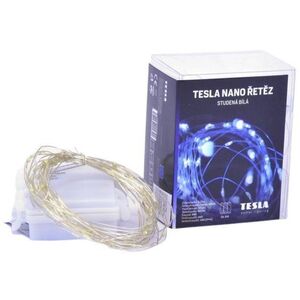 Tesla - nano fényfüzér 50LED, 6500K, 5 m + 30 cm-es kábel, 3x AA elem, diőzítő, IP44 kép