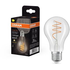 OSRAM LED izzó, átlátszó, E27, 5, 9 W, VINTAGE CLASSIC A, meleg fehér kép