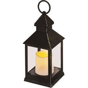EMOS LED dekoráció - antik fekete villogó lámpa, 3x AAA, beltéri, vintage, időzítővel kép