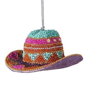 HANG ON gyöngyös karácsonyfadísz , cowboy kalap kép