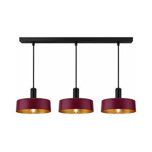 Keter Lighting Kábelre függesztett csillár HAKI 3xE27/60W/230V bordó/fekete 3714 kép