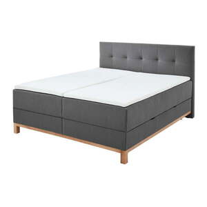Sötétszürke boxspring ágy tárolóhellyel 180x200 cm Catania - Meise Möbel kép