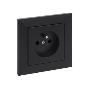 Legrand - Fali dugalj 250V/16A SUNO kerettel, fekete LR0076+LR0065 kép