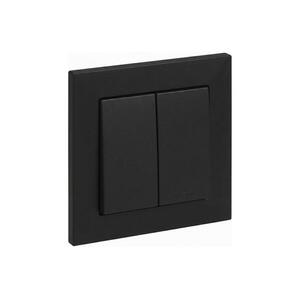 Legrand - Dupla lépcsőházi kapcsoló sz. 6+6 SUNO kerettel fekete LR0076+LR0069 kép