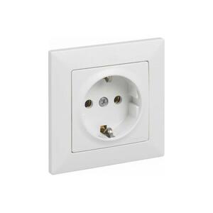 Legrand - SCHUKO háztartási konnektor 250 V / 16 A, SUNO kerettel, fehér LR0092+LR0117 kép
