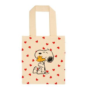 PEANUTS pamut táska 42x38cm, Snoopy szivecskés kép