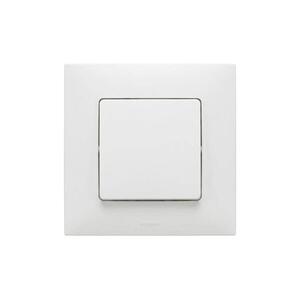 Legrand - Egypólusú nyomógomb sz. 1/0 NILOE kerettel fehér LR0028+LR0025 kép