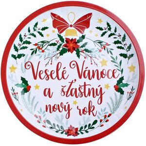 Toro Tálca 26 cm fém, kerek, Boldog Karácsonyt kép