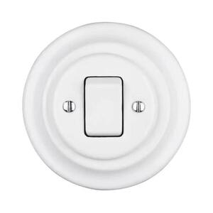 Reblig - Retro porcelán egyszerű kapcsoló 7-es kerettel, fehér RG140Q-W kép