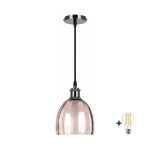 BRILAGI-LED Kábeles függőlámpa RETRO GLASS 1xE27/60W/230V Ø 17 cm fekete/füstös bézs NSTK7393+AI0177 kép