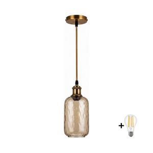 BRILAGI-LED Kábeles csillár RETRO GLASS 1xE27/60W/230V átmérő 14 cm arany/füstbarna NSTK7701+AI0178 kép