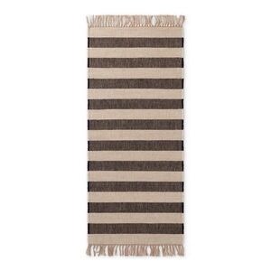Fekete-krémszínű kétoldalas-kézi szövésű juta futószőnyeg 80x300 cm Playa – Hanse Home kép