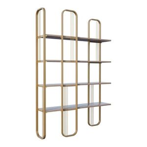 Aranyszínű polcos állvány borovi fenyő dekorral 125x180 cm Sierra – Kalune Design kép