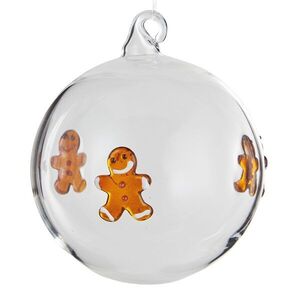 HANG ON üveg karácsonyfadísz Ø 8 cm, mézeskalács figura kép