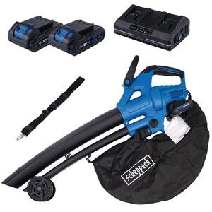 Scheppach BC-BLV720-X-SET akkus lombszívó/lombfúvó, 4in1, 2x20V IXES (2x 2Ah akku + 2, 4A dupla töltő) kép