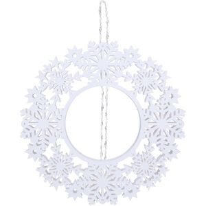 SOLIGHT LED karácsonyi koszorú, fa, 10×LED, fehér, 30 cm, időzítő kép