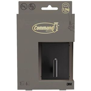 3M Command™ Decor DCR02MB-EU fém akasztó, nagy, matt fekete, 1 db + 6 ragasztócsík kép