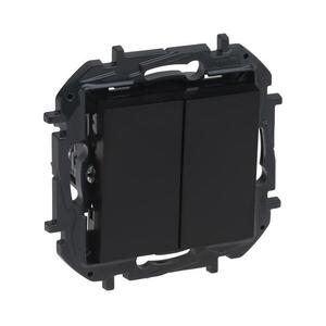 Legrand - Dupla lépcsőházi kapcsoló sz. 6+6 keret nélkül NILOE STEP fekete 863508B kép