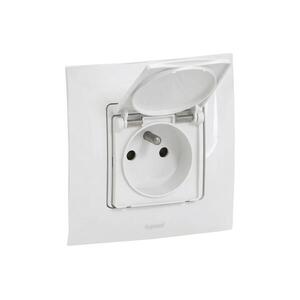 Legrand - Kültéri háztartási dugalj kerettel NILOE 250V IP44 fehér LR0028+LR0019 kép