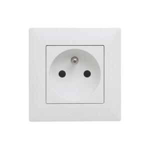 Legrand - Lakossági fali aljzat kerettel NILOE STEP 250V fehér LR0060+LR0049 kép