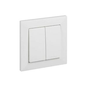 Legrand - Dupla lépcsőházi kapcsoló č. 6+6 SUNO kerettel fehér LR0092+LR0085 kép
