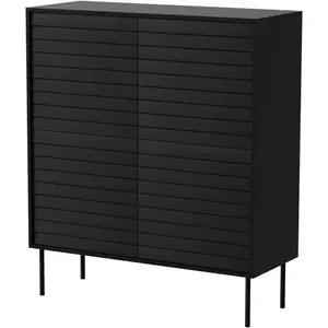 Komód Cortina 100 4d Fekete/ Fekete kép