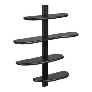 Fekete többszintes tölgyfa fali polc 80 cm Aliano – House Nordic kép