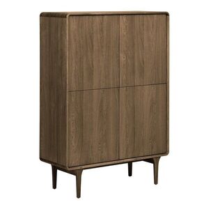 Sötétbarna szekrény tölgyfa dekorral 100x140x40 cm Darwin – House Nordic kép