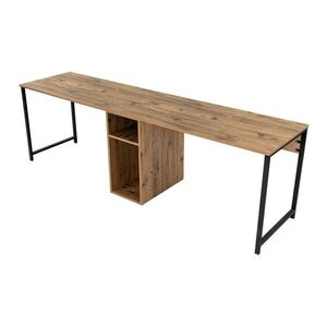 Íróasztal borovi fenyő dekorral 60x240 cm Twin – Kalune Design kép