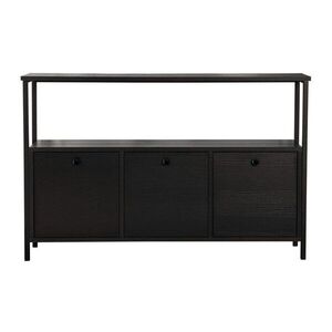 Fekete matt konzolasztal 29, 5x120 cm Solace – Kalune Design kép