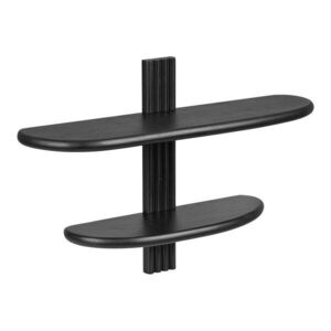 Fekete többszintes tölgyfa fali polc 65 cm Aliano – House Nordic kép