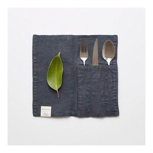 Len evőeszköztartó zseb 2 db-os 23x23 cm Dark Grey – Linen Tales kép