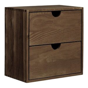 Sötétbarna többszintes tölgyfa fali polc 30 cm Townsville – House Nordic kép