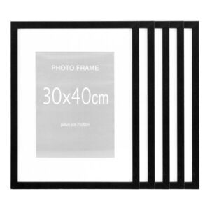 Fekete képkeret szett 5 db-os 30x40 cm Marbella – House Nordic kép