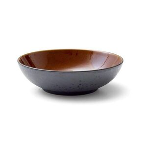 Fekete-borostyán színű mély kőedény tányér ø 24 cm Gastro Black/Amber – Bitz kép