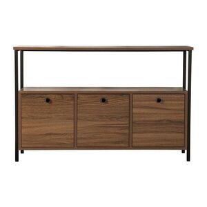 Sötét natúr színű konzolasztal diófa dekorral 29, 5x120 cm Solace – Kalune Design kép