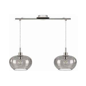 BRILAGI - LED Lustr na lanku RETRO GLASS 2xE27/60W/230V matt króm/füstszürke 1xEG32519+2xNSBL1193 kép