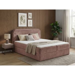 Kárpitozott boxspring ágy FORENA 160x200 cm vintage rózsaszín Matrac: Bonell rugós matrac kép