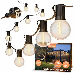 Smart LED Zahradní světelná girlanda 20 m 36× LED žárovka E12 230 V kép