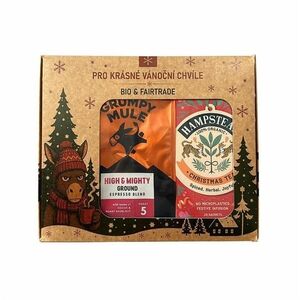 Grumpy Mule Vánoční balíček High & Mighty Arabica mletá káva 200 g a BIO vánoční kořeněný čaj 20 ks kép