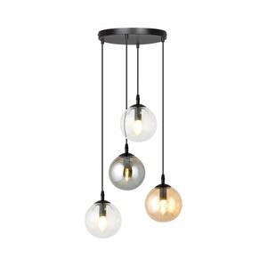 EMIBIG Csillár kábelen COSMO 4xE14/10W/230V átm. 40 cm fekete/átlátszó/füstszínű fekete/bézs 714/4PREM kép