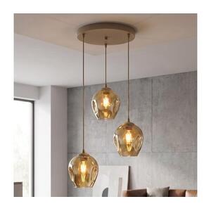 EMIBIG Kábelre függesztett csillár ISTAR 3xE27/15W/230V átm. 40 cm bézs/füstös bézs 1785/3PREM kép
