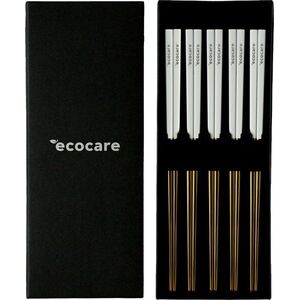 ECOCARE fém Sushi pálcika doboz arany-fehér 10 db kép