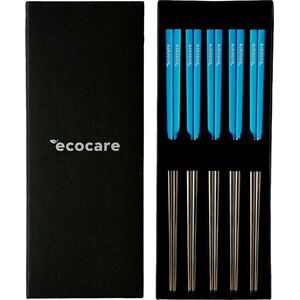 ECOCARE Fém Sushi pálcika doboz ezüst-kék 10 db kép