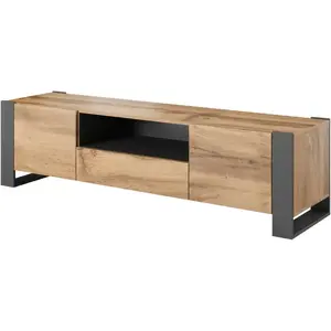 Szafka RTV Wood Ii Tölgy Wotan + Antracit kép