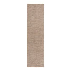 Bézs kézi szövésű gyapjú futószőnyeg 80x230 cm Harris Boucle – Flair Rugs kép