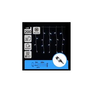 B.V. - LED kültéri karácsonyi füzér 200xLED/3, 6W/230V/8 funkcióval 10x0, 4m IP44 hideg fehér B103031Q1 kép