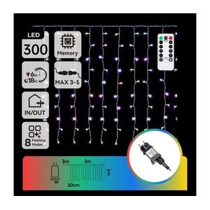 B.V. - LED RGBY kültéri karácsonyi fényfüzér 300xLED/6W/230V/8 üzemmód 3x1m IP44 + távirányító B10303S7F kép