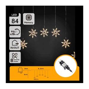 B.V. - LED kültéri karácsonyi fényfüzér 84xLED/230V 1, 2x1m IP44 meleg fehér hópelyhek B10303ABGL kép