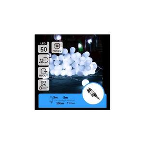 B.V. - LED kültéri dekorációs fényfüzér 50xLED/3, 6W/230V/8 funkciós 5m IP44 hideg fehér B103031RI kép